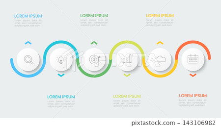 Infographic 6 options design elements for your business data. Vector Illustration. Infographic 6 options design elements for your business data. Vector Illustration. 143106982