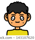 boy head emoji personage icon with facial emotions, avatar character, cartoon face 143107620