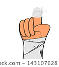 thumbs up in a cartoon style isolated 143107628