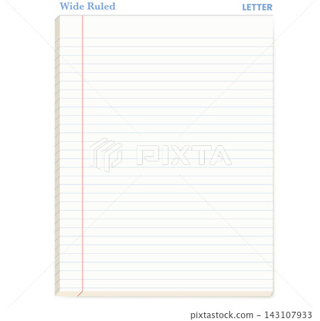 Wide Ruled Paper Letter White Glue Pad Notebook Sheet Printable Writing School Stationery Template Layout Vector Art Wide Ruled Paper Letter White Glue Pad Notebook Sheet Printable Writing School Stationery Template Layout Vector Art 143107933