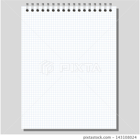 Graph Spiral Notebook Page Elongated Topbound Sheet White Blue Grid Silver Coil Printable Stationery Vector Artwork Graph Spiral Notebook Page Elongated Topbound Sheet White Blue Grid Silver Coil Printable Stationery Vector Artwork 143108024