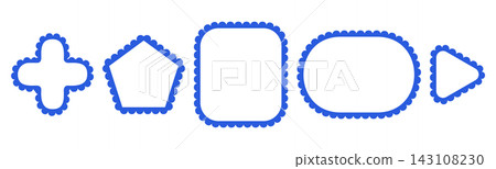 Lace Scallop Border Frame Blue Cross Pentagon Rectangle Oval Triangle Trim Decorative Label Vector Illustration Lace Scallop Border Frame Blue Cross Pentagon Rectangle Oval Triangle Trim Decorative Label Vector Illustration 143108230