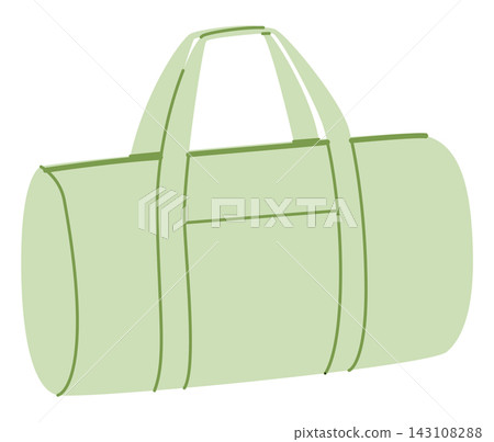 Duffle Bag silhouette. Fashion accessory technical illustration. Vector satchel front 3-4 view for Men, women, unisex Duffle Bag silhouette. Fashion accessory technical illustration. Vector satchel front 3-4 view for Men, women, unisex 143108288