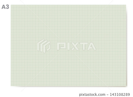 Graph Paper A3 Landscape Green Millimeter Coordinate Grid Printable Template Technical Drafting Vector Page Art 143108289