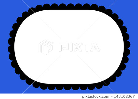 Lace Scallop Border Oval Frame Black Blue Capsule Trim Decorative Label Edge Vector Illustration Isolated Template Lace Scallop Border Oval Frame Black Blue Capsule Trim Decorative Label Edge Vector Illustration Isolated Template 143108367