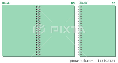 Spiral Notebook Page Set Green B5 Portrait Side Center Coil Bound Blank Editable Stationery Alternate Vector Art Spiral Notebook Page Set Green B5 Portrait Side Center Coil Bound Blank Editable Stationery Alternate Vector Art 143108384