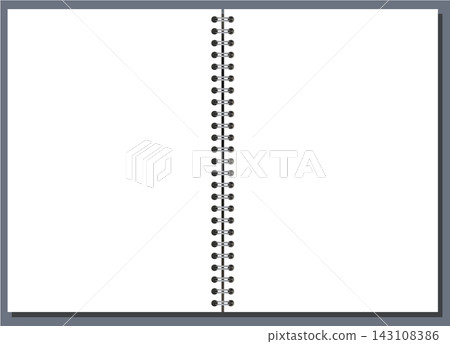 Unlined Spiral Notebook Page Open Landscape Spread White Blank Paper Silver Coil Printable Stationery Vector Artwork Unlined Spiral Notebook Page Open Landscape Spread White Blank Paper Silver Coil Printable Stationery Vector Artwork 143108386