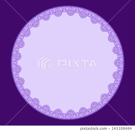 Garden Lace Border Frame Vintage Floral Crochet Trim Purple Daisy Scallop Circle Doily Edge Ornament Elegant Vector Garden Lace Border Frame Vintage Floral Crochet Trim Purple Daisy Scallop Circle Doily Edge Ornament Elegant Vector 143108484