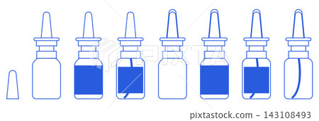 Nasal Spray Bottle Icon Set Blue Medical Pump Nozzle Cap Medication Pharmacy Healthcare Vector Symbol Pictogram Nasal Spray Bottle Icon Set Blue Medical Pump Nozzle Cap Medication Pharmacy Healthcare Vector Symbol Pictogram 143108493