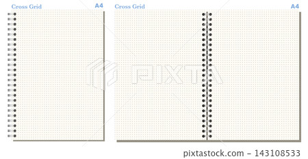 Paired Spiral Notebook Pages Cross Grid Ivory Printable Vector bound practical rings neat perforated crisp presentation Paired Spiral Notebook Pages Cross Grid Ivory Printable Vector bound practical rings neat perforated crisp presentation 143108533