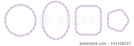 Bow Lace Border Frame Pearl Garland Scalloped Coquette Lavender Circle Oval Rectangle Wavy Trim Vector Illustration Set Bow Lace Border Frame Pearl Garland Scalloped Coquette Lavender Circle Oval Rectangle Wavy Trim Vector Illustration Set 143108537
