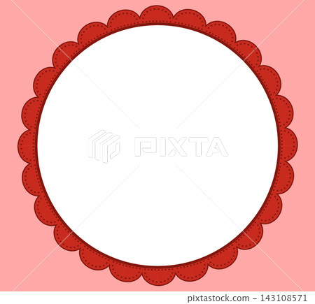 Dotted Eyelet Scallop Lace Circle Border Frame Red Pink Broderie Anglaise Minimal Cutwork Trim Vector Illustration Dotted Eyelet Scallop Lace Circle Border Frame Red Pink Broderie Anglaise Minimal Cutwork Trim Vector Illustration 143108571