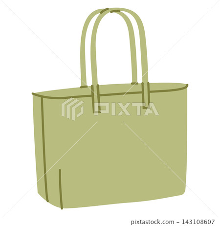East West Large Tote silhouette bag. Fashion accessory technical illustration. Vector satchel front 3-4 view for Men East West Large Tote silhouette bag. Fashion accessory technical illustration. Vector satchel front 3-4 view for Men 143108607