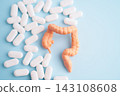 Intestine human model with pill drug treatment. 143108608