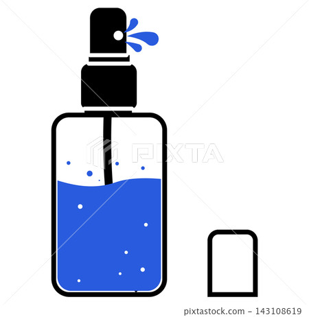 Spray Bottle Liquid Mist Icon Blue Droplet Pump Cap Atomizer Cosmetic Fragrance Vector Symbol Logo Design Pack Spray Bottle Liquid Mist Icon Blue Droplet Pump Cap Atomizer Cosmetic Fragrance Vector Symbol Logo Design Pack 143108619