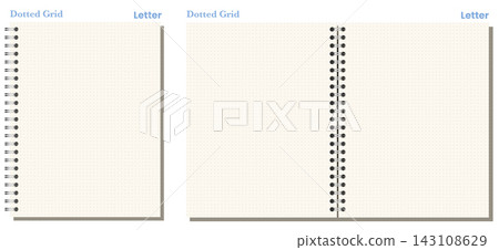 Paired Spiral Notebook Pages Dotted Grid Ivory Printable Vector bound practical rings neat perforated crisp Block Paired Spiral Notebook Pages Dotted Grid Ivory Printable Vector bound practical rings neat perforated crisp Block 143108629
