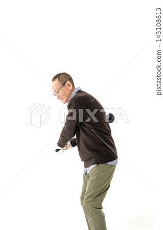 Senior Man Hobby Golf Senior Man Hobby Golf 143108813