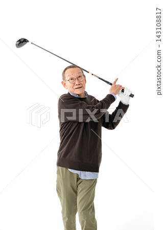 Senior Man Hobby Golf Senior Man Hobby Golf 143108817