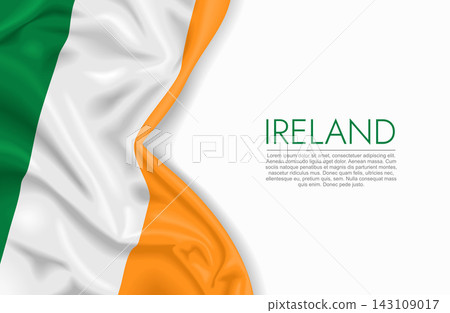 Irish waving national flag, ideal for patriotic design themes and national holidays. Vector illustration. Irish waving national flag, ideal for patriotic design themes and national holidays. Vector illustration. 143109017