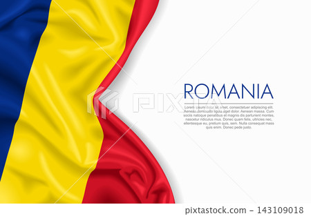 Romanian waving national flag, ideal for patriotic design themes and national holidays. Vector illustration. Romanian waving national flag, ideal for patriotic design themes and national holidays. Vector illustration. 143109018