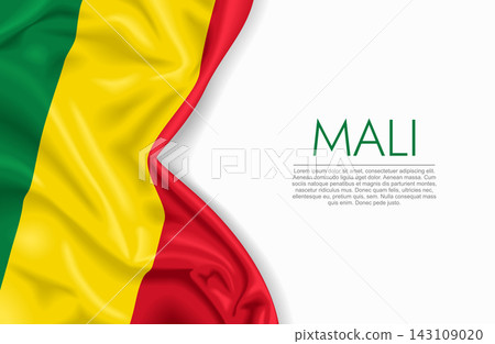 Malian waving national flag, ideal for patriotic design themes and national holidays. Vector illustration. 143109020