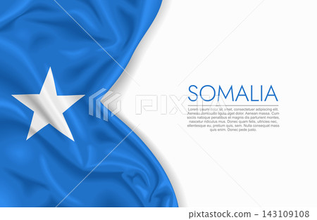 Somalian waving national flag, ideal for patriotic design themes and national holidays. Vector illustration. Somalian waving national flag, ideal for patriotic design themes and national holidays. Vector illustration. 143109108