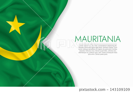 Mauritanian waving national flag, ideal for patriotic design themes and national holidays. Vector illustration. Mauritanian waving national flag, ideal for patriotic design themes and national holidays. Vector illustration. 143109109