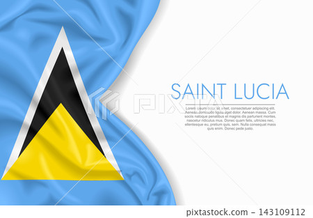 Saint Lucia waving national flag, ideal for patriotic design themes and national holidays. Vector illustration. Saint Lucia waving national flag, ideal for patriotic design themes and national holidays. Vector illustration. 143109112