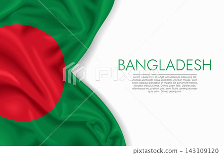 Bangladeshi waving national flag, ideal for patriotic design themes and national holidays. Vector illustration. 143109120