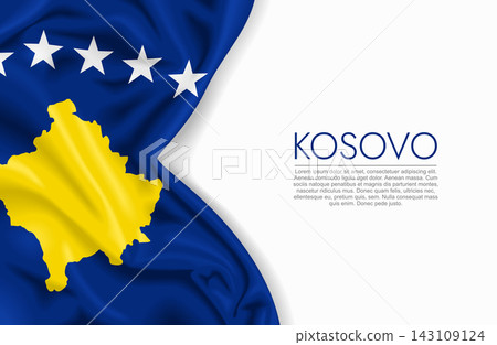 Kosovo waving national flag, ideal for patriotic design themes and national holidays. Vector illustration. Kosovo waving national flag, ideal for patriotic design themes and national holidays. Vector illustration. 143109124