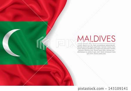 Maldives waving national flag, ideal for patriotic design themes and national holidays. Vector illustration. Maldives waving national flag, ideal for patriotic design themes and national holidays. Vector illustration. 143109141