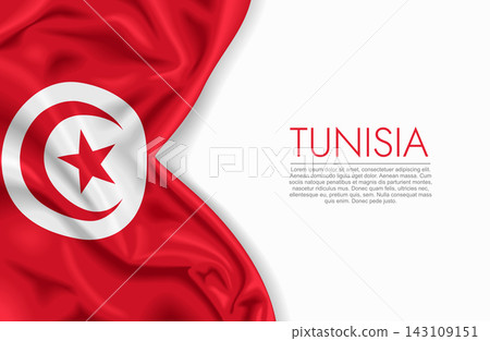 Tunisian waving national flag, ideal for patriotic design themes and national holidays. Vector illustration. Tunisian waving national flag, ideal for patriotic design themes and national holidays. Vector illustration. 143109151