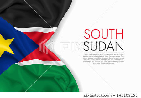 South Sudan waving national flag, ideal for patriotic design themes and national holidays. Vector illustration. South Sudan waving national flag, ideal for patriotic design themes and national holidays. Vector illustration. 143109155