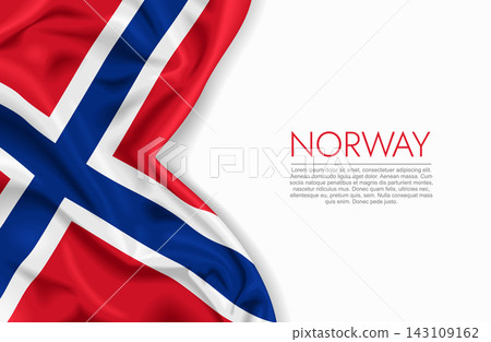 Norwegian waving national flag, ideal for patriotic design themes and national holidays. Vector illustration. Norwegian waving national flag, ideal for patriotic design themes and national holidays. Vector illustration. 143109162