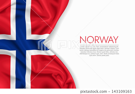 Norwegian waving national flag, ideal for patriotic design themes and national holidays. Vector illustration. Norwegian waving national flag, ideal for patriotic design themes and national holidays. Vector illustration. 143109163