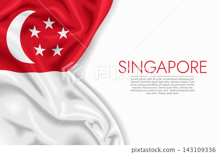 Singaporean waving national flag, ideal for patriotic design themes and national holidays. Vector illustration. Singaporean waving national flag, ideal for patriotic design themes and national holidays. Vector illustration. 143109336