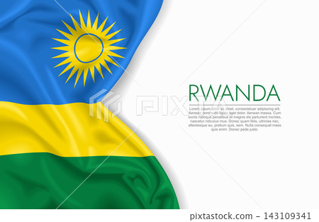 Rwandan waving national flag, ideal for patriotic design themes and national holidays. Vector illustration. 143109341