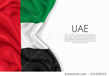 United Arab Emirates waving national flag, ideal for patriotic design themes and national holidays. Vector illustration. 143109410