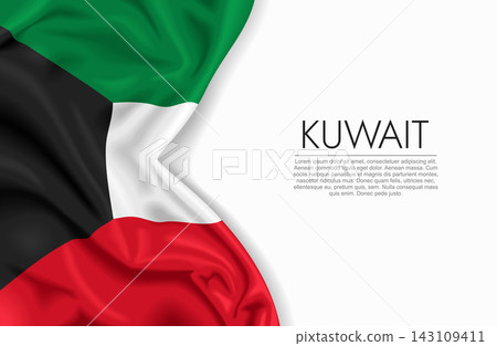Kuwaiti waving national flag, ideal for patriotic design themes and national holidays. Vector illustration. Kuwaiti waving national flag, ideal for patriotic design themes and national holidays. Vector illustration. 143109411