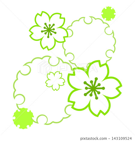 Yellow-green cherry blossoms and snow rings Yellow-green cherry blossoms and snow rings 143109524