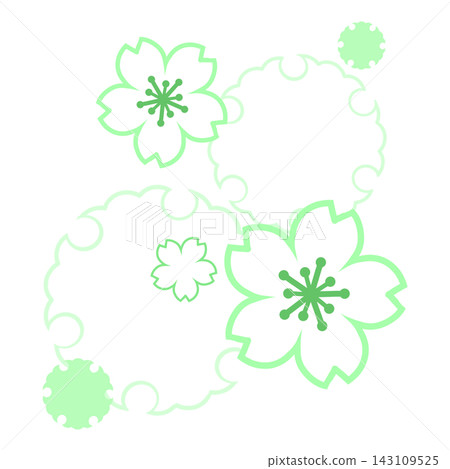 淺綠色的櫻花和雪圈 143109525