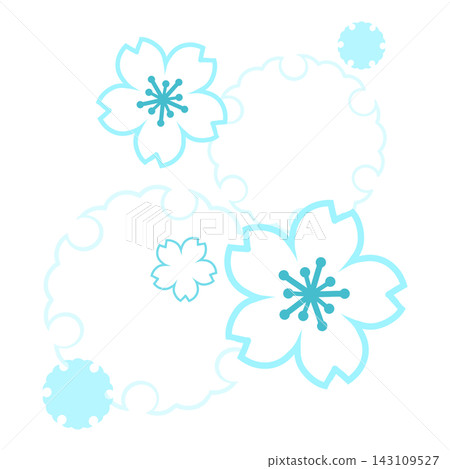 淺藍色櫻花和雪圈 143109527