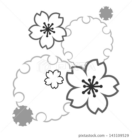Gray cherry blossoms and snow rings Gray cherry blossoms and snow rings 143109529
