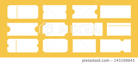 Admit one tickets. Empty train ticket white layouts. Set of Ticket patterns for cinema, circus, theatre festival, casino, club. Lottery, sale flat coupons. Boarding blanks simple backgrounds. Admit one tickets. Empty train ticket white layouts. Set of Ticket patterns for cinema, circus, theatre festival, casino, club. Lottery, sale flat coupons. Boarding blanks simple backgrounds. 143109843