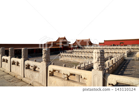 Forbidden City (carved, on white background), Beijing, China -- was the Chinese imperial palace from the Ming Dynasty to the end of the Qing Dynasty 143110124