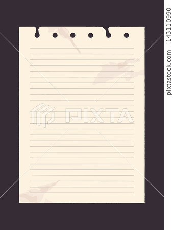 Notebook Page With Rip Holes Retro Style 143110990