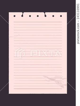 Notebook Page With Torn Holes Cartoon Style Notebook Page With Torn Holes Cartoon Style 143110991