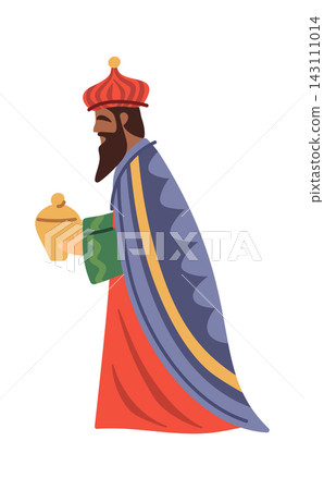 Magi King Carrying Gift Cartoon Style Magi King Carrying Gift Cartoon Style 143111014