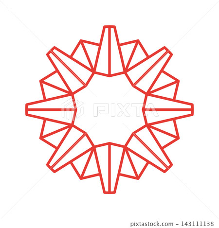 Star Mandala Snowflake Badge Line Art 143111138