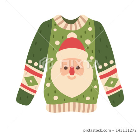 Sweater Santa Face Christmas Knitted Cartoon Sweater Santa Face Christmas Knitted Cartoon 143111272